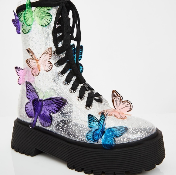 Dolls Kill Shoes - ⭐🦋Glitter Butterfly Boots🦋